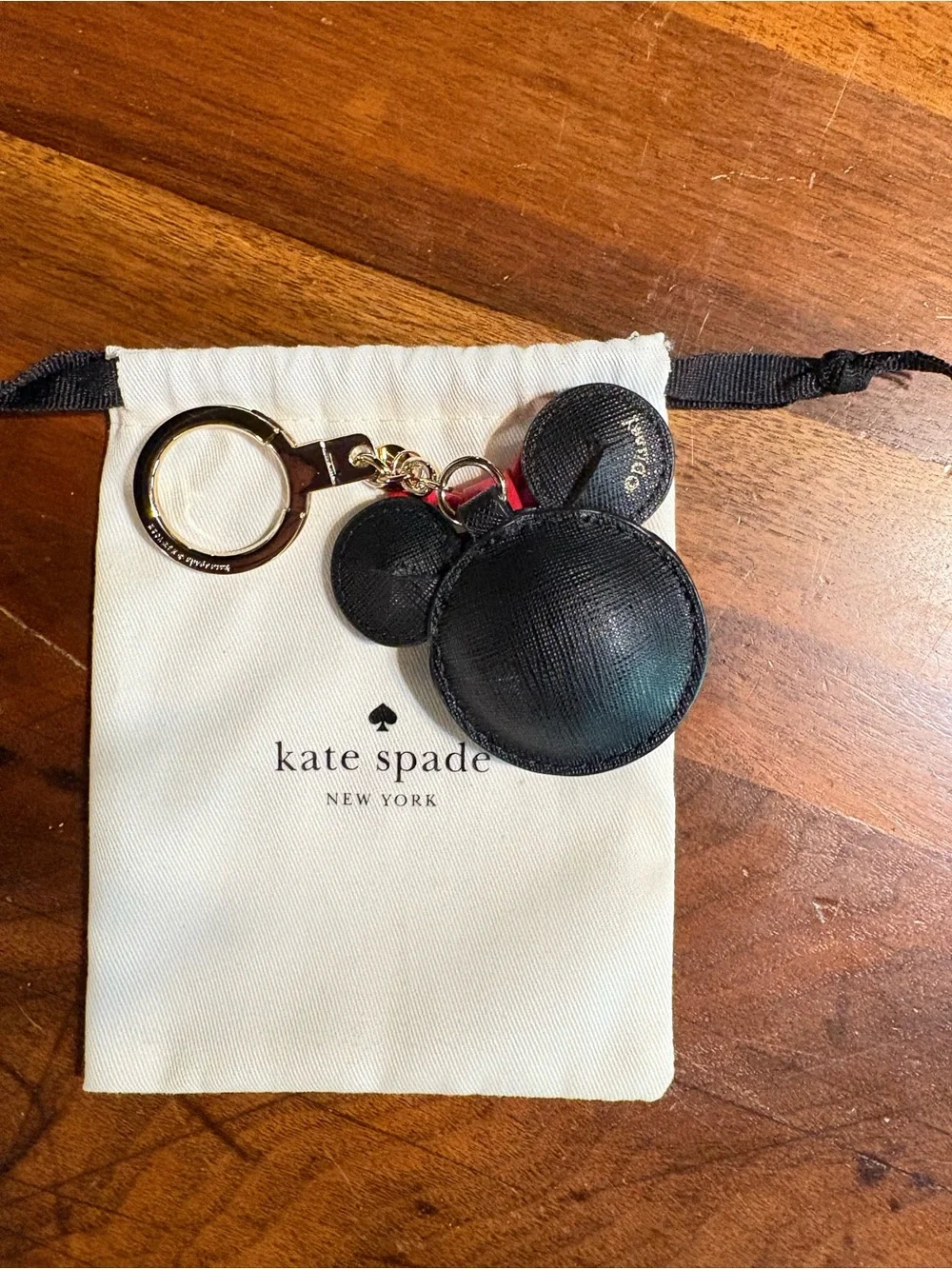 Kate Spade black and red Minnie Mouse keychain